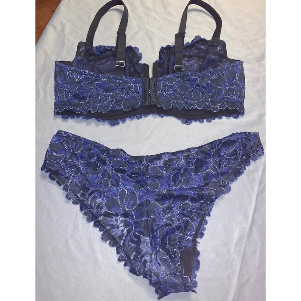 2 pc-NEW! Savage X Fenty Lace Lingerie Sets - Blue and Red (38DDD) - Picture 4 of 10
